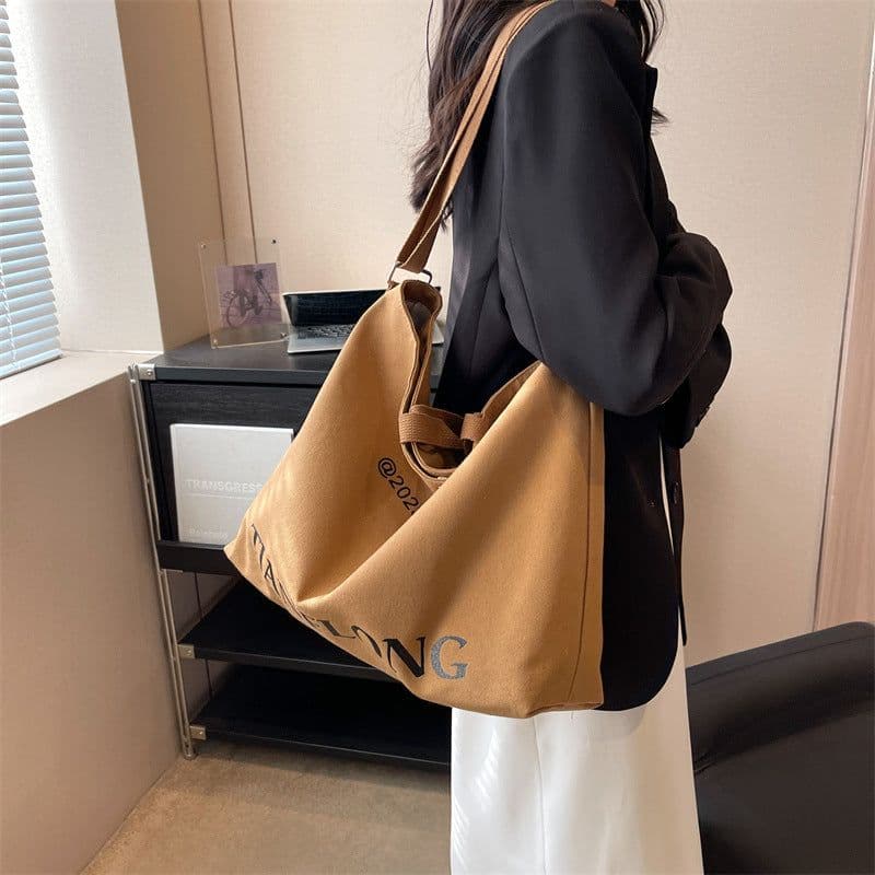 image-Women's Large-capacity Canvas Shoulder Messenger Bag