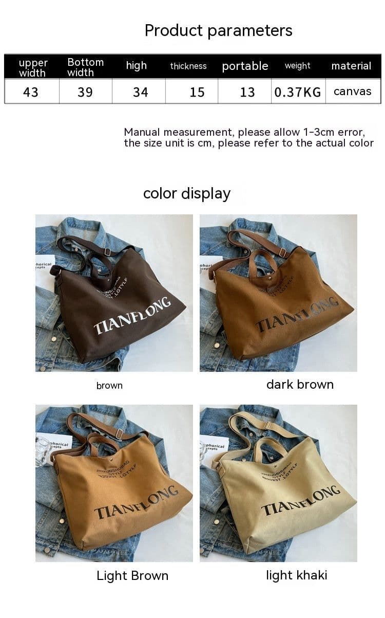 image-Women's Large-capacity Canvas Shoulder Messenger Bag