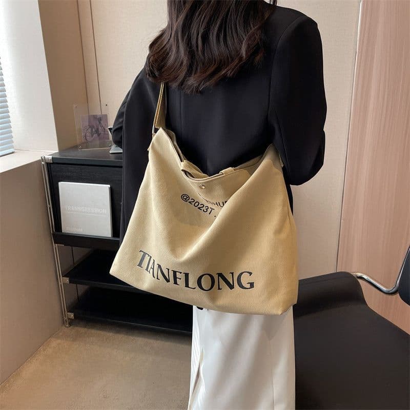 image-Women's Large-capacity Canvas Shoulder Messenger Bag