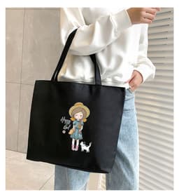 image-Women's Canvas Bag New Shoulder Handbag Student Tote One Piece