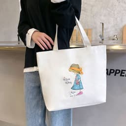 image-Women's Canvas Bag New Shoulder Handbag Student Tote One Piece