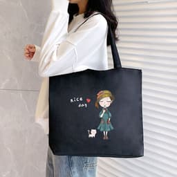 image-Women's Canvas Bag New Shoulder Handbag Student Tote One Piece