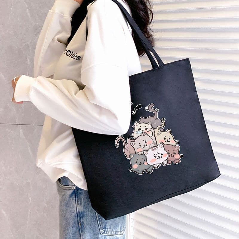 image-Women's Canvas Bag New Shoulder Handbag Student Tote One Piece