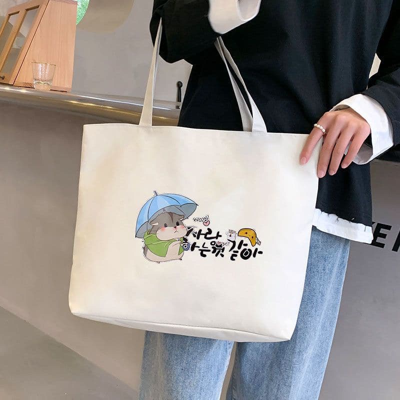 image-Women's Canvas Bag New Shoulder Handbag Student Tote One Piece