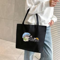 image-Women's Canvas Bag New Shoulder Handbag Student Tote One Piece