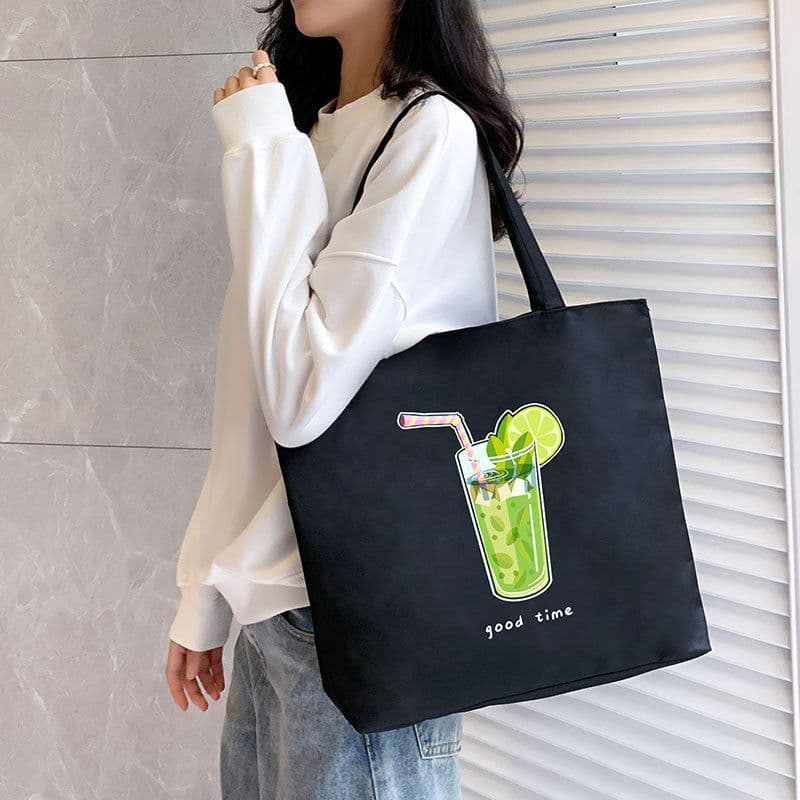 image-Women's Canvas Bag New Shoulder Handbag Student Tote One Piece