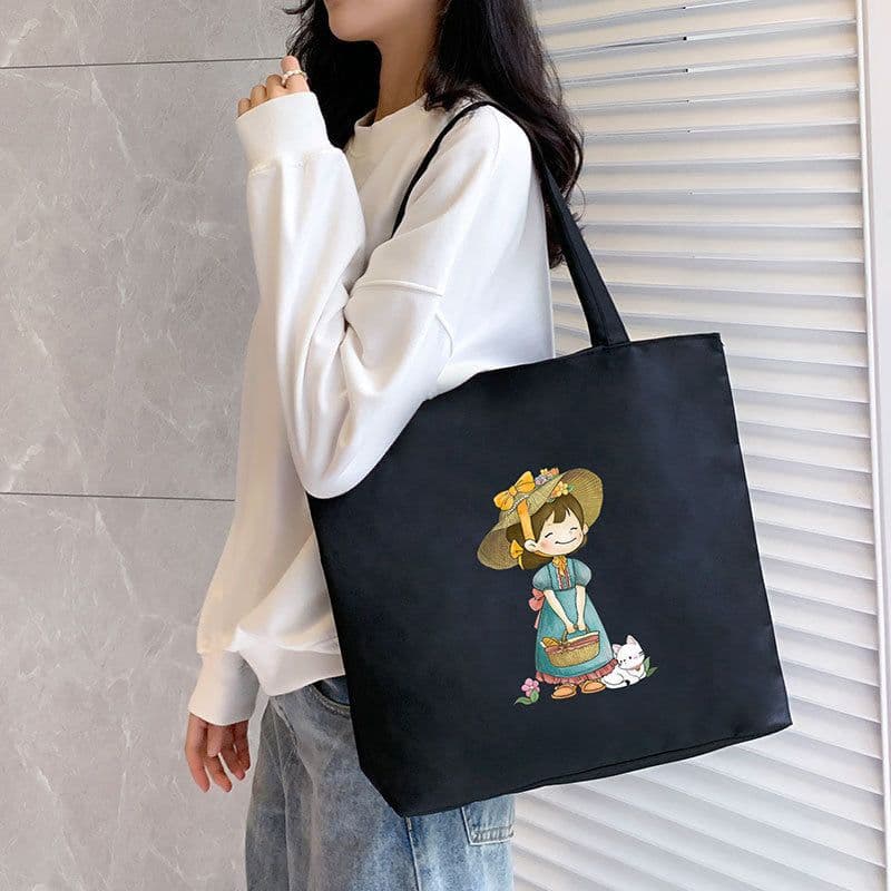 image-Women's Canvas Bag New Shoulder Handbag Student Tote One Piece
