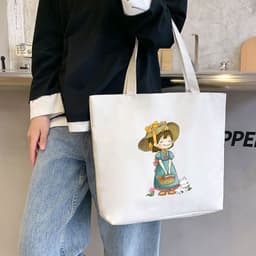 image-Women's Canvas Bag New Shoulder Handbag Student Tote One Piece