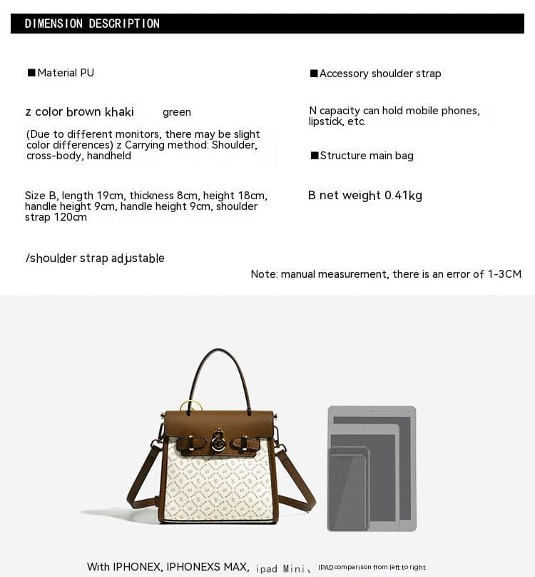 image-Spring High-grade Fashion Portable Temperament Printed Shoulder Messenger Bag