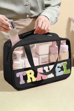 image-Large Capacity Portable Translucent Women's Cosmetic Bag