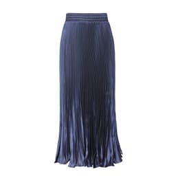 image-European Satin Metallic Pleated Skirt - Long, Elegant, One Size