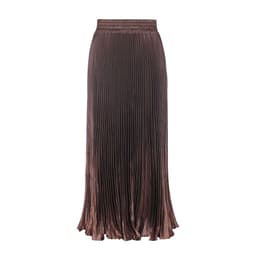 image-European Satin Metallic Pleated Skirt - Long, Elegant, One Size