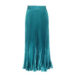 image-European Satin Metallic Pleated Skirt - Long, Elegant, One Size