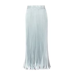 image-European Satin Metallic Pleated Skirt - Long, Elegant, One Size