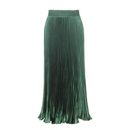 image-European Satin Metallic Pleated Skirt - Long, Elegant, One Size
