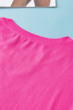 image-Dark Blue Longline Top - Short Sleeve Side Slit