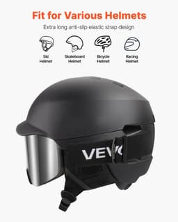 image-VEVOR Frameless Ski Goggles, Magnet Cylindrical Lens with Silver Mirror Revo Coating, OTG Anti fog Snow Goggles for Men Women, TPU Frame & Ventilation Structure, Fit for Skiing, Skating, Snowboarding