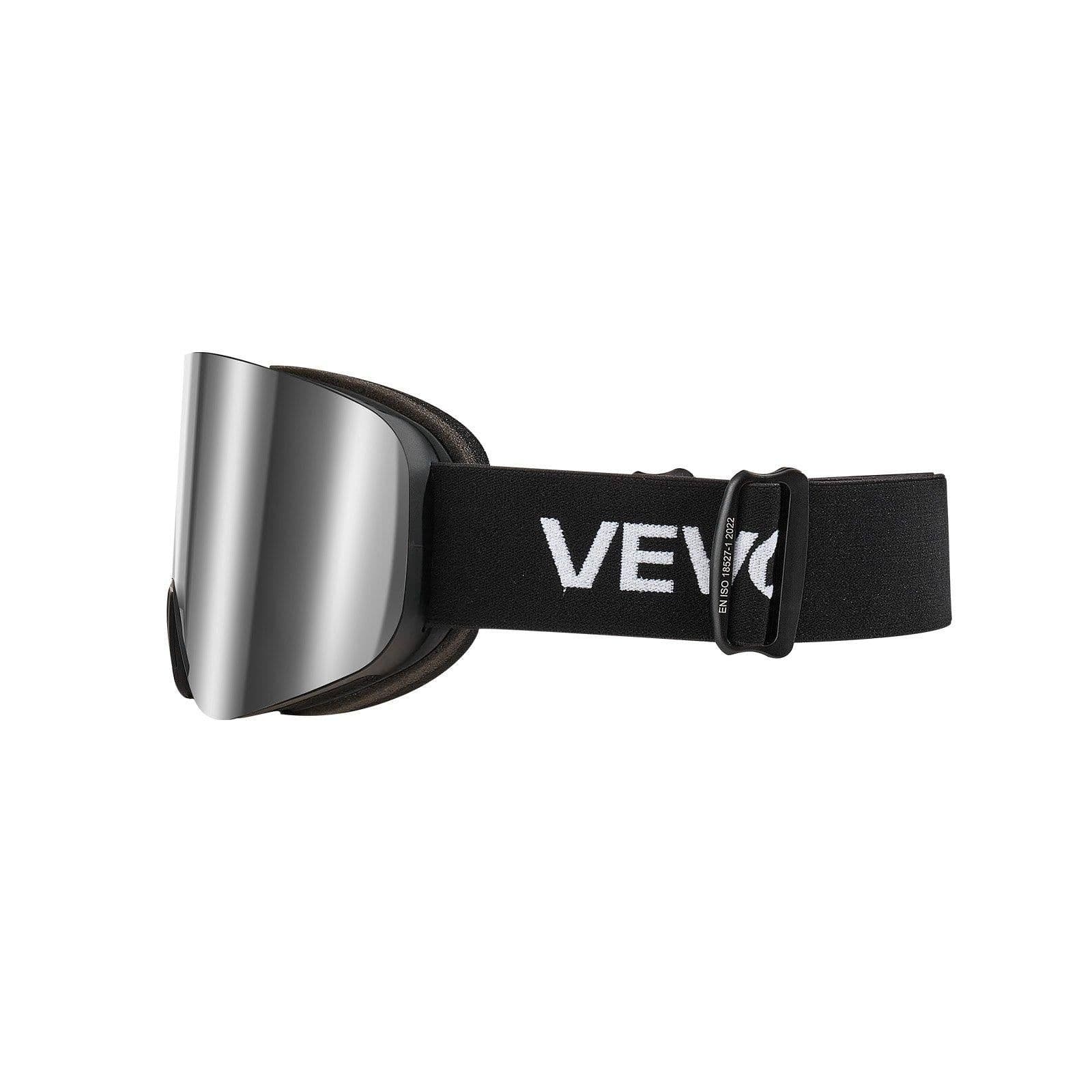 image-VEVOR Frameless Ski Goggles, Magnet Cylindrical Lens with Silver Mirror Revo Coating, OTG Anti fog Snow Goggles for Men Women, TPU Frame & Ventilation Structure, Fit for Skiing, Skating, Snowboarding