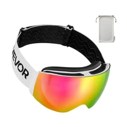 image-VEVOR Frameless Ski Goggles - Pink Revo Lens OTG Anti-fog