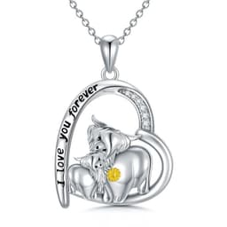 image-Highland Cow Necklace for Women Sterling Silver Mother Daughter Cow Pendant Necklace Mother's Day Gift