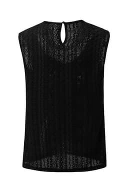 image-Guipure Lace Crochet Keyhole Back Tank Top - Apricot