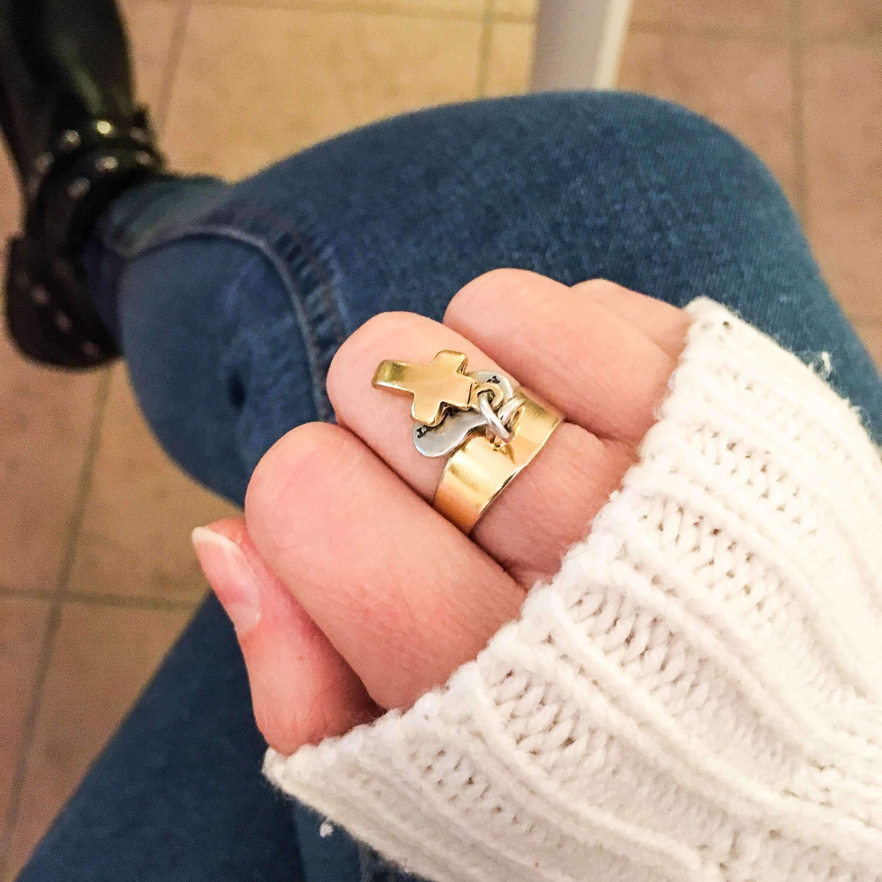 image-Cross Ring in Gold. Cross ring gold, Cross Jewelry, Gold Cross