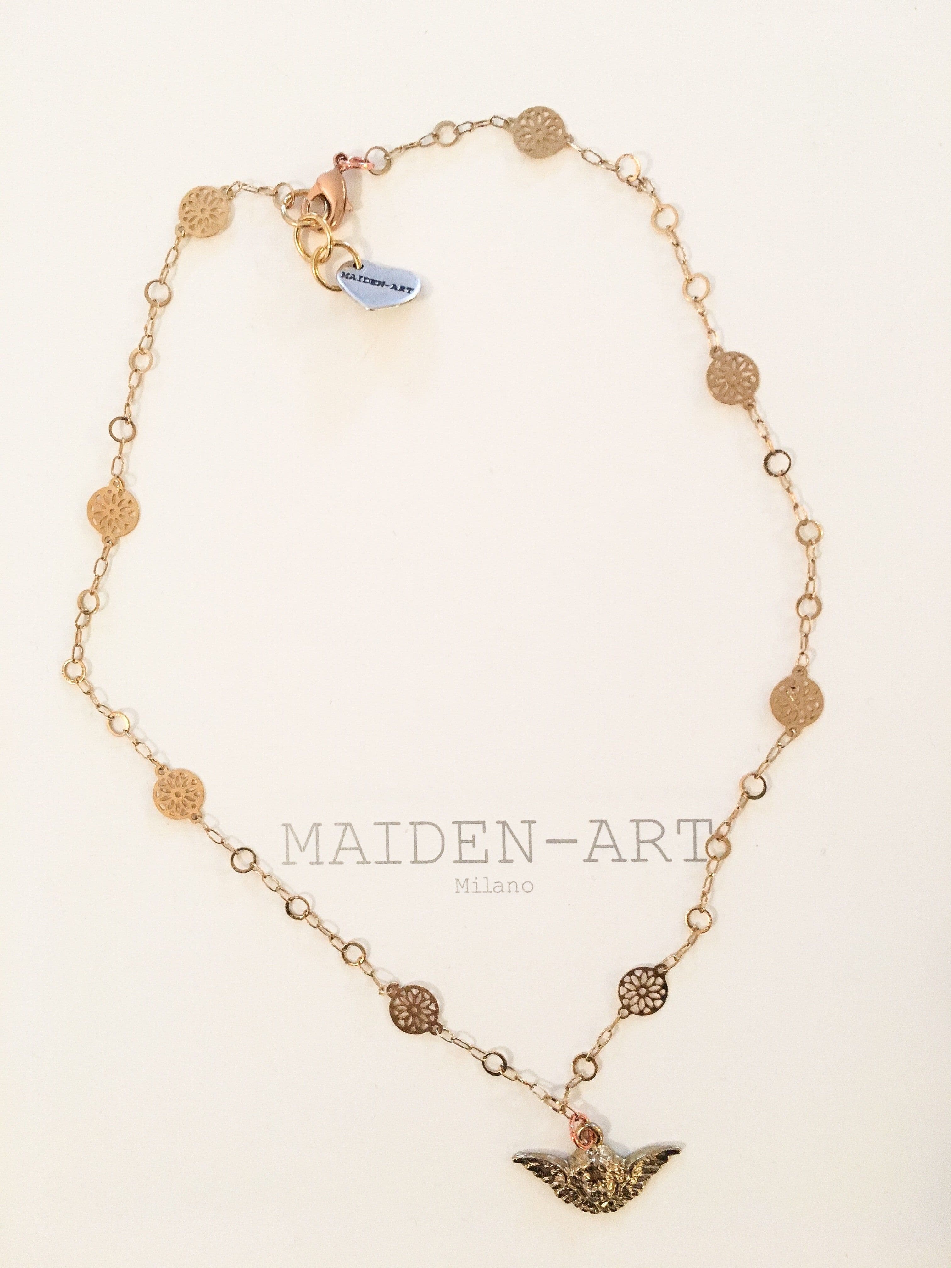 image-Cherub Charm Necklace. Lucky Necklace