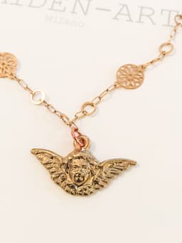 image-Cherub Charm Necklace. Lucky Necklace