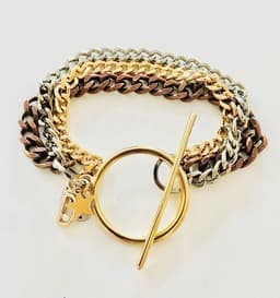 image-Multi Color Curb Chain Necklace and Bracelet.