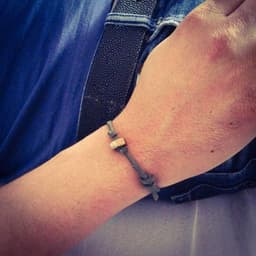 image-Green Deerskin Mens bracelet with brass bolt nut