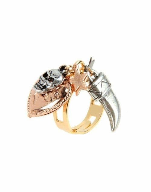 image-Gold plated brass with horn and skull