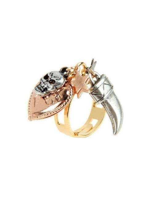 image-Gold plated brass with horn and skull
