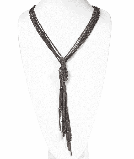 image-Lariat & Y Necklace in silver plated brass 4 colors