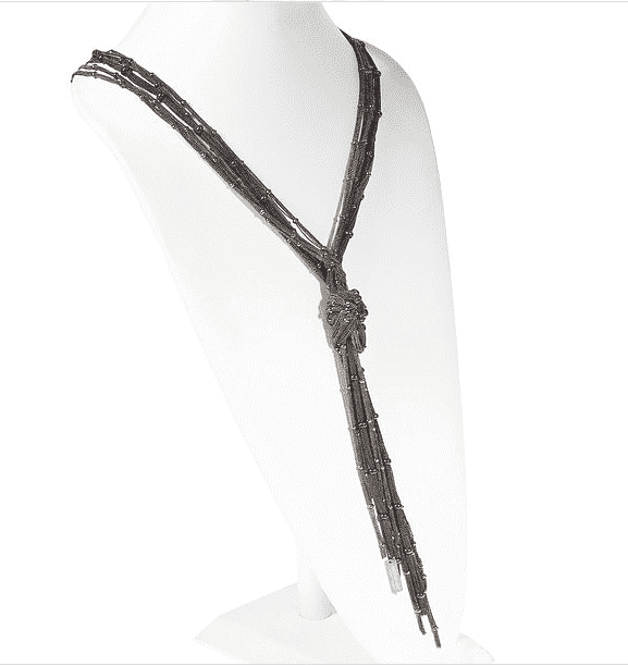 image-Lariat & Y Necklace in silver plated brass 4 colors