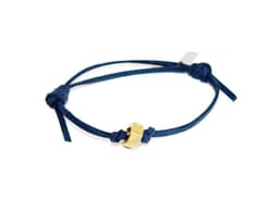 image-Blu Navy Deerskin Mens bracelet with brass bolt nut. Mens Bracelets,