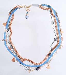 image-Calcedony Stones Necklace with Charms