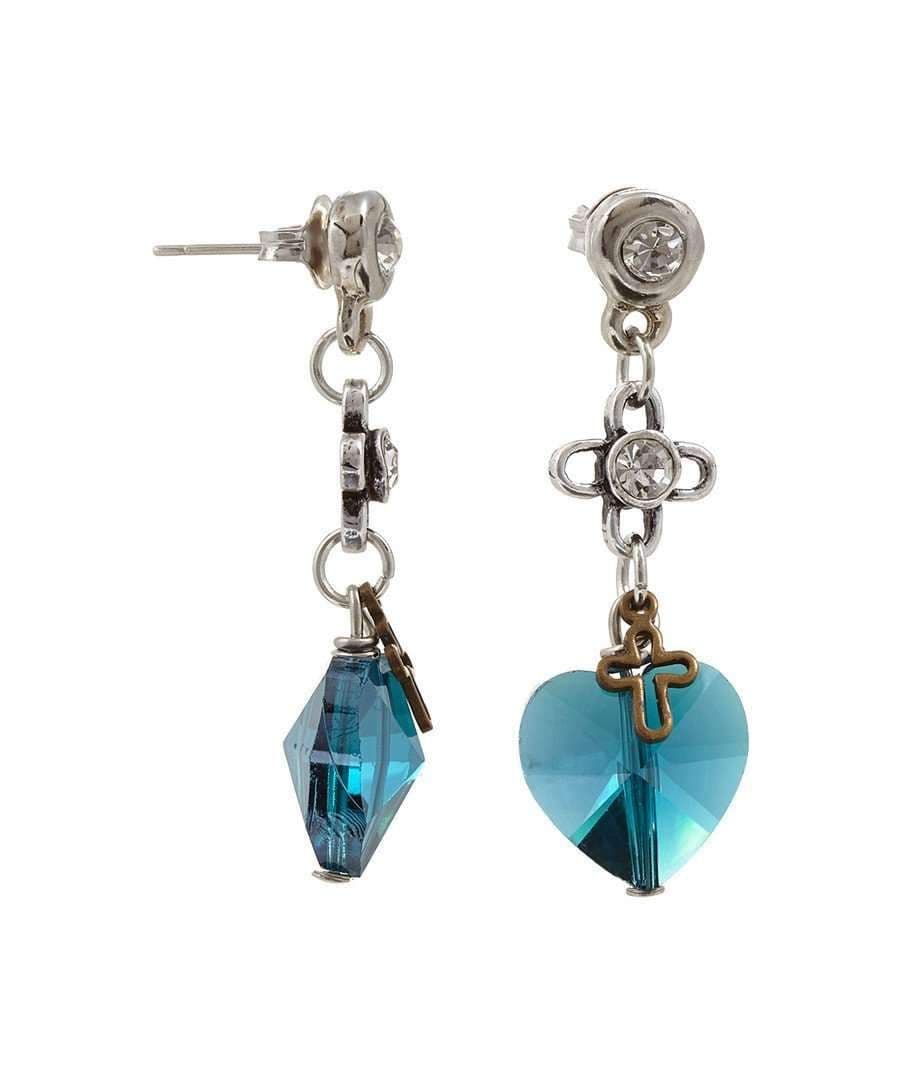 image-Deep blue crystals drop earrings