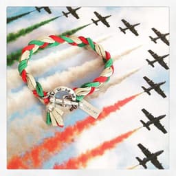 image-Mens braided 3 colors #freccetricolori deerskin wrap bracelet