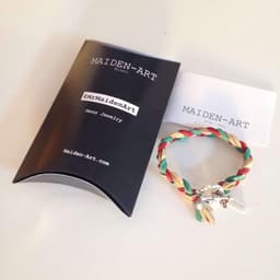 image-Mens braided 3 colors #freccetricolori deerskin wrap bracelet