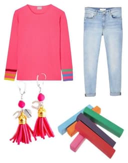 image-Colorful tassel earrings. Perfect for parties and summer festivals.