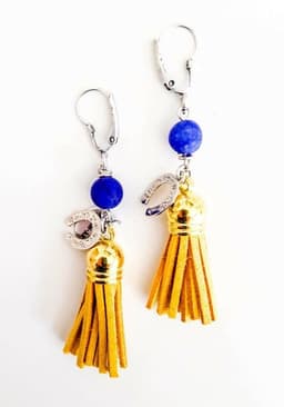 image-Colorful tassel earrings. Perfect for parties and summer festivals.