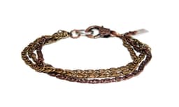 image-Mens multi chain copper and brass bracelet