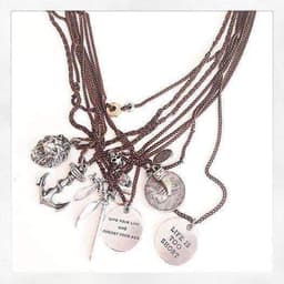 image-Mens sword and skulls necklace