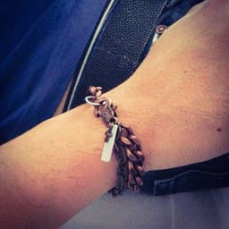 image-Mens multi chain bracelet in brass and copper