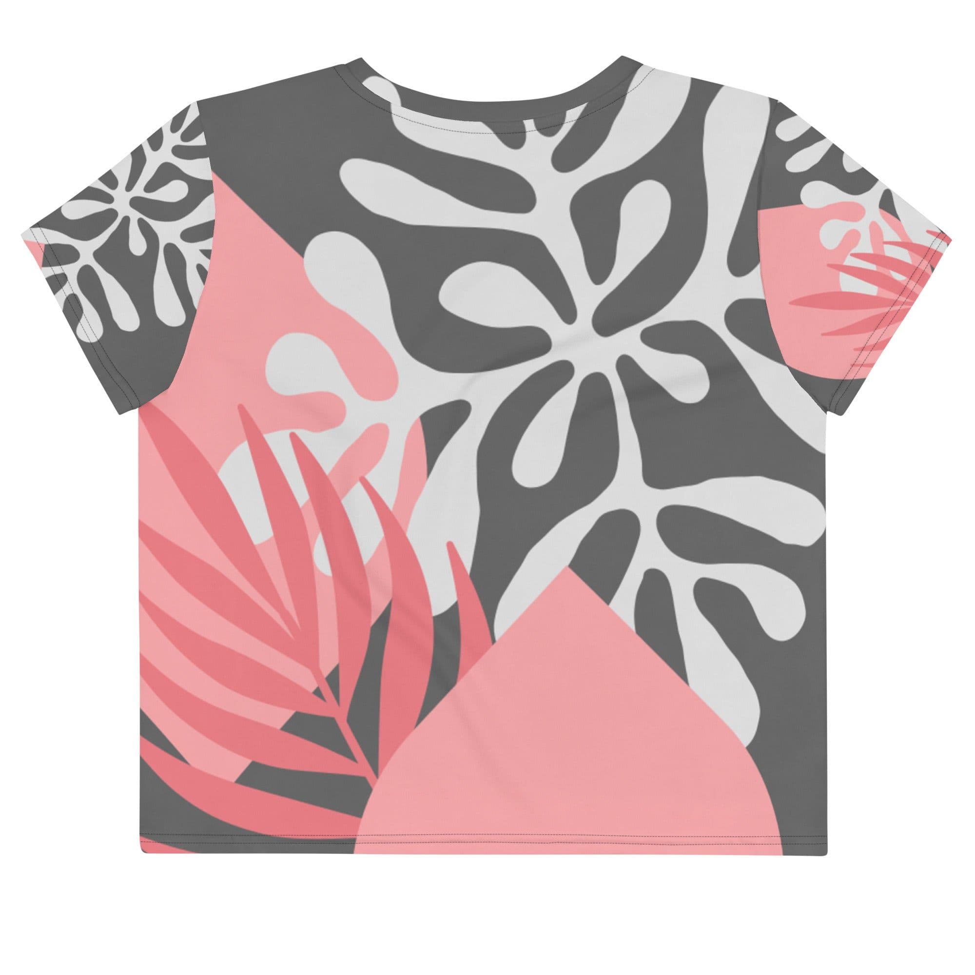 image-"Be You" All-Over Print Crop Tee - FLOWER BLACK.