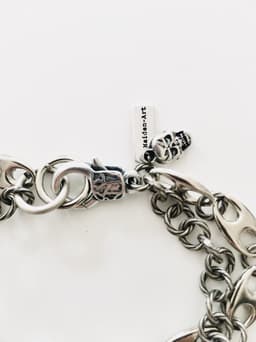 image-Silver and Copper Marine Link Chain Mens Bracelet, made in Italy, in 2