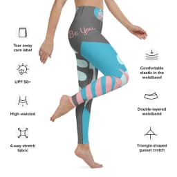 image-"Be You" Leggings - FLOWER BLUE Special edition