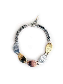 image-Bib necklace with plastron in 18kt Gold Plated, Rose Gold Plated and