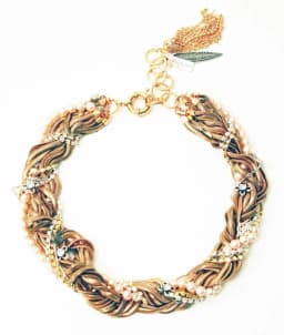 image-Rose Gold Torchon Necklace with Swarovski Crystals