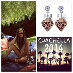 image-Animalier leopard print drop earrings